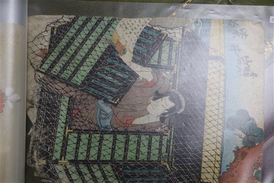 A group of assorted Japanese woodblock prints, unframed